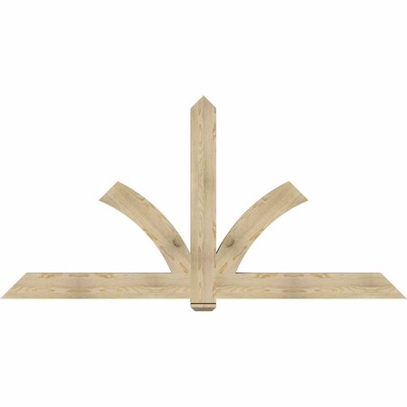 Ekena Millwork Redmond Rough Sawn Timber Gable Bracket, Douglas Fir, 96"W x 48"H x 4"D x 6"F, 12/12 Pitch GBW096X48X0406RED00RDF